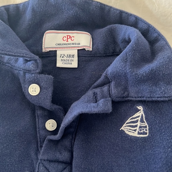 CPC navy Long Sleeved Polo 12-18M - Picture 2 of 3